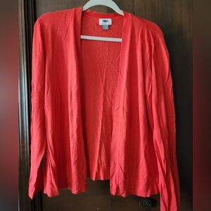 Women's Orange Cardigan Sweater